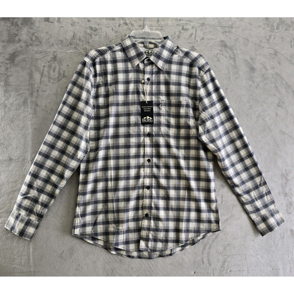 Pacific Outfitters Men's Long Sleeve Size Small Plaid Shirt‎ Stretch Wicking